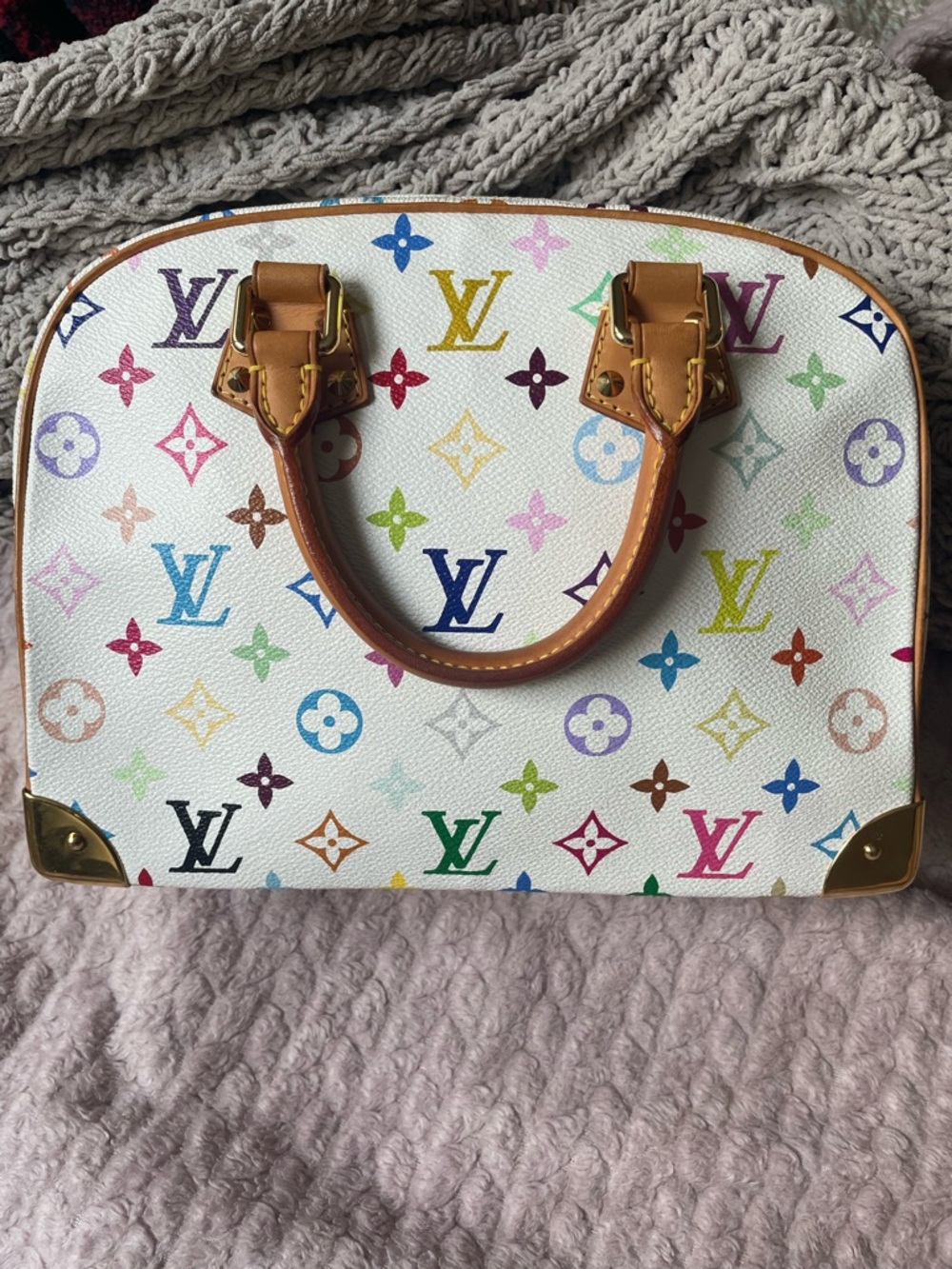 Louis Vuitton White Murikami Monogram Trouville - Picture 3 of 11